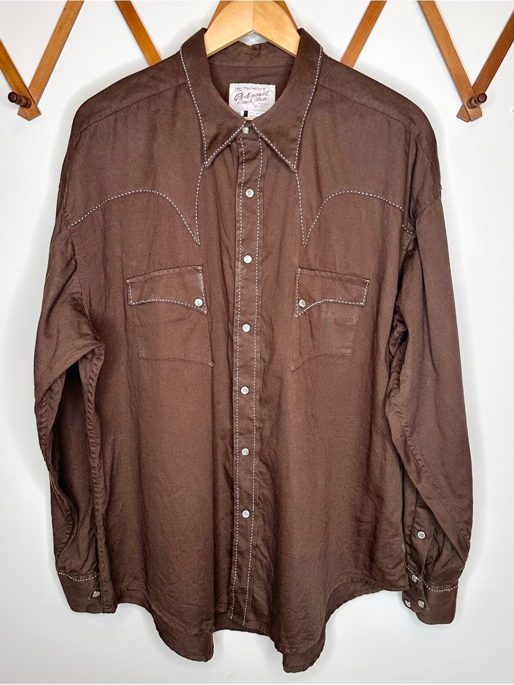 Brown Western Shirt Tru- West Rockmount Ranch Wear - Quarter Horse, Men’s XXL
